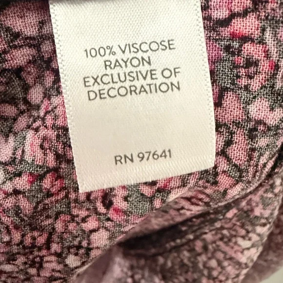 J. Jill Burgundy Floral Print V-Neck Long Sleeve Dress - Picture 9 of 9